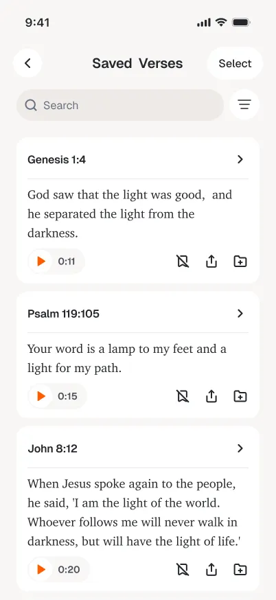 Faith365 saved verses screen